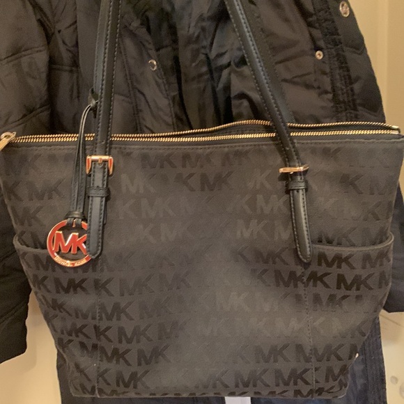 black with MK stitching and gold accent zippers and emblems - Picture 3 of 4